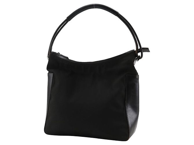 Borsa a spalla in tela di nylon Gucci 001.3766 Nero - vista 2