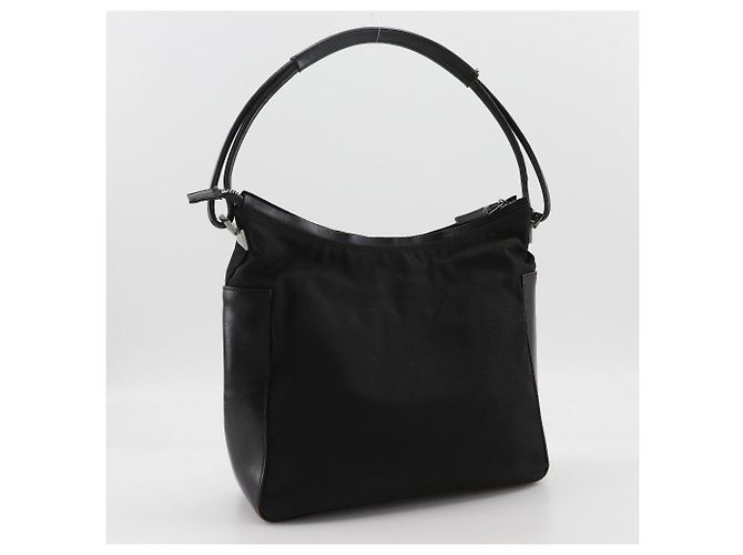 Borsa a spalla in tela di nylon Gucci 001.3766 Nero - vista 3