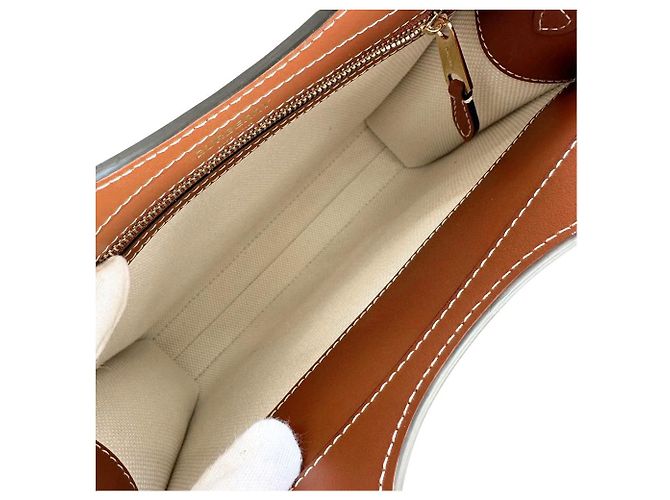 Borsa Burberry in tela e pelle di vitello, borsa 2 in 1 Marrone - vista 11