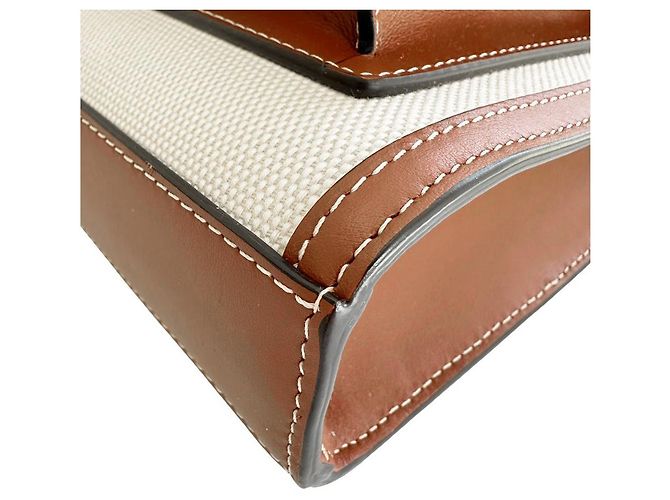 Borsa Burberry in tela e pelle di vitello, borsa 2 in 1 Marrone - vista 7