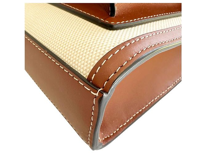 Borsa Burberry in tela e pelle di vitello, borsa 2 in 1 Marrone - vista 8