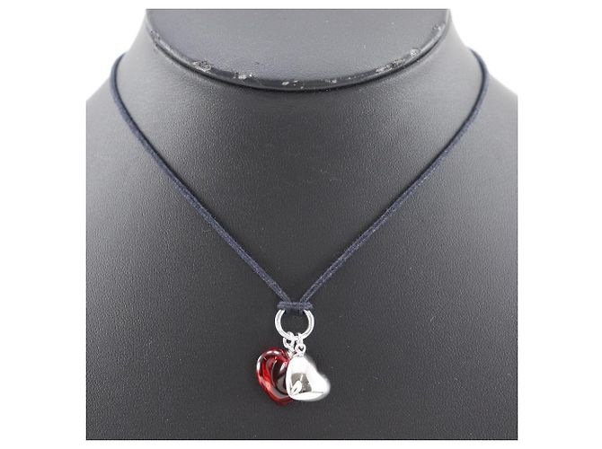 Autre Marque Choker Doppio Cuore Baccarat in Argento 925 Rosso - vista 2