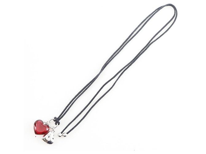 Autre Marque Choker Doppio Cuore Baccarat in Argento 925 Rosso - vista 6