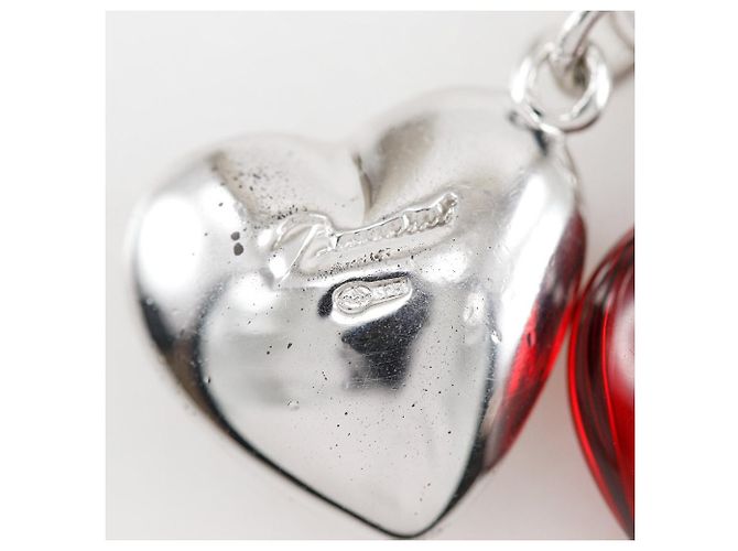 Autre Marque Choker Doppio Cuore Baccarat in Argento 925 Rosso - vista 7
