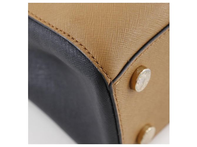Borsa Tote in Pelle Michael Kors Marrone Nero Bianco - vista 4
