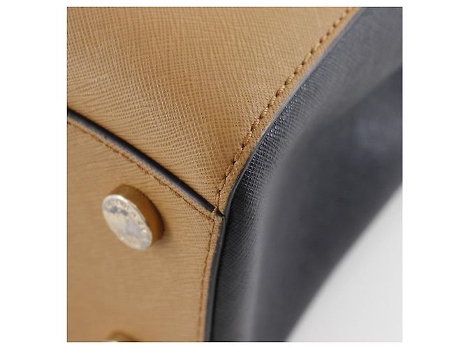 Borsa Tote in Pelle Michael Kors Marrone Nero Bianco - vista 5