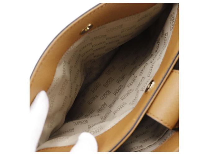 Borsa Tote in Pelle Michael Kors Marrone Nero Bianco - vista 8
