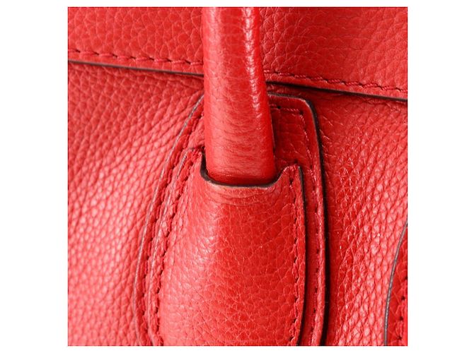 Céline Borsa a mano in pelle Celine Luggage Micro Shopper Rosso - vista 10