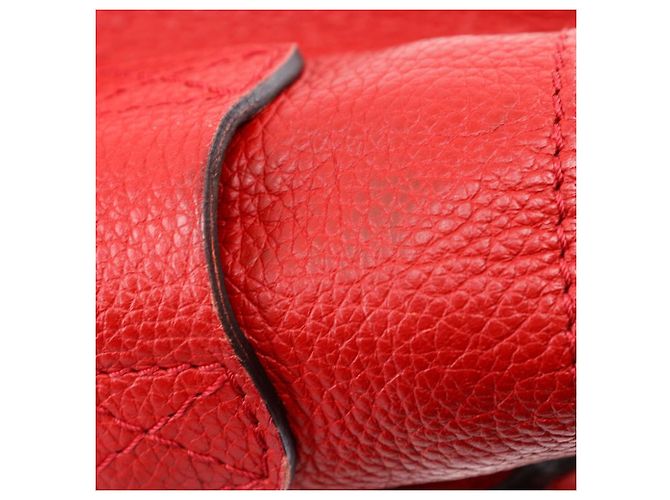 Céline Borsa a mano in pelle Celine Luggage Micro Shopper Rosso - vista 11