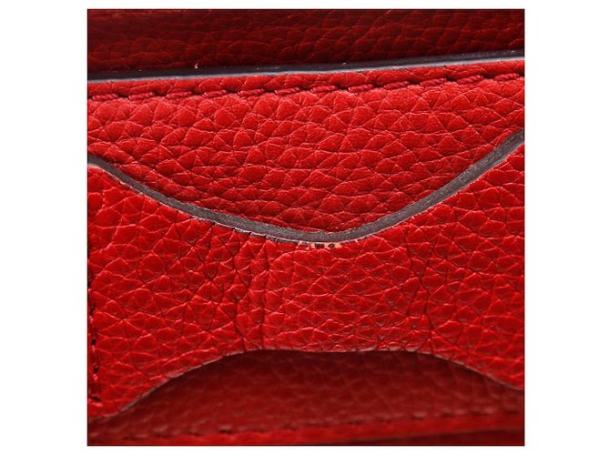 Céline Borsa a mano in pelle Celine Luggage Micro Shopper Rosso - vista 14