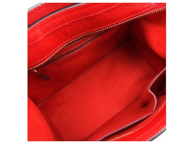 Céline Borsa a mano in pelle Celine Luggage Micro Shopper Rosso - vista 6