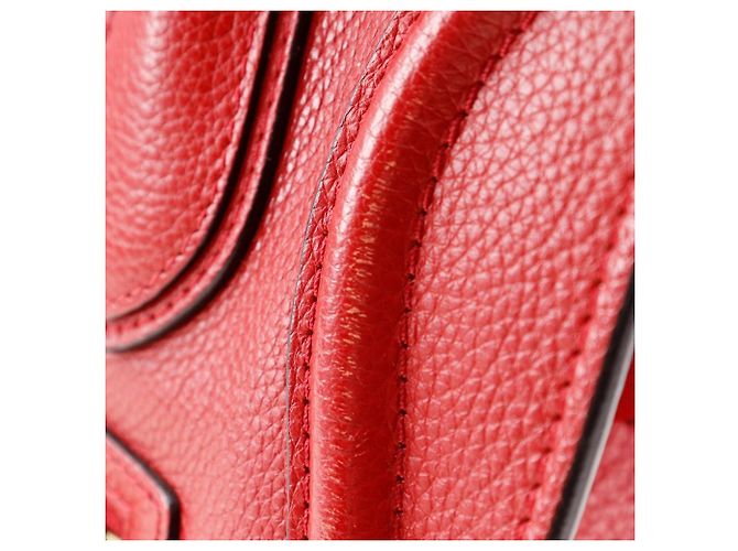 Céline Borsa a mano in pelle Celine Luggage Micro Shopper Rosso - vista 9