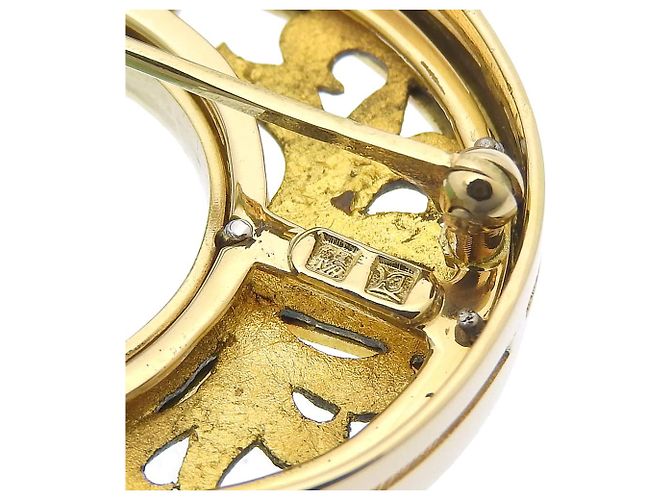 Autre Marque Spilla Nobuko Ishikawa Au750 Giada Spilla Pt900 D'oro - vista 5