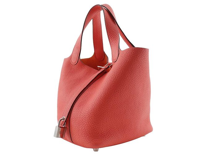 Borsa Hermès Picotin Lock Trillon in pelle Clemence Rosa - vista 2