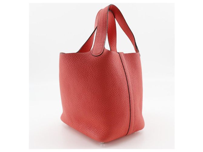 Borsa Hermès Picotin Lock Trillon in pelle Clemence Rosa - vista 3