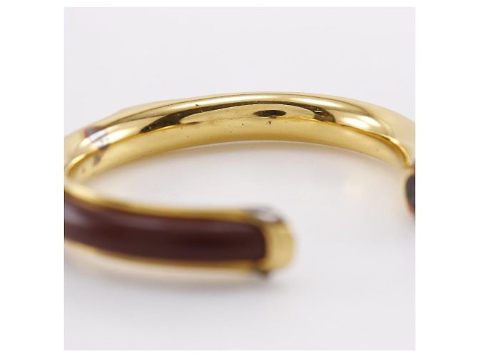 Bracciale in pelle vintage Hermès Bronzo - vista 3