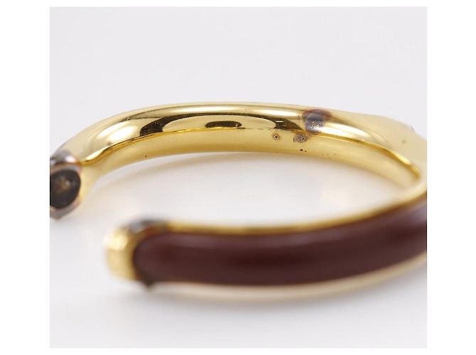 Bracciale in pelle vintage Hermès Bronzo - vista 4
