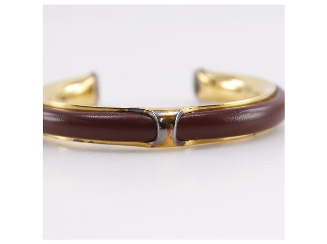 Bracciale in pelle vintage Hermès Bronzo - vista 5