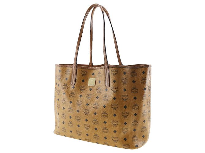 MCM Visetos PVC-beschichtete Canvas-Tote-Tasche Braun Bronze - Ansicht 2