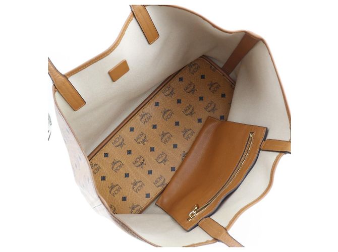 MCM Visetos PVC-beschichtete Canvas-Tote-Tasche Braun Bronze - Ansicht 6