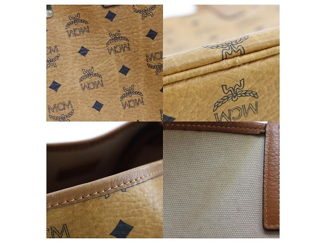 MCM Visetos PVC-beschichtete Canvas-Tote-Tasche Braun Bronze - Ansicht 7