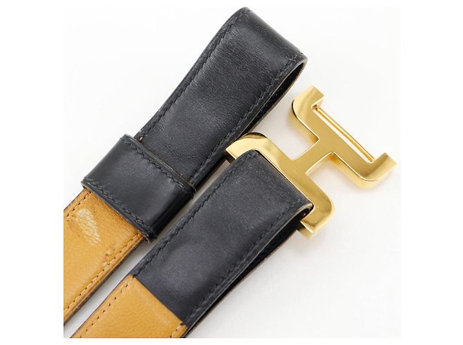 Cinturón H de piel de ternera de Hermès Negro - vista 5