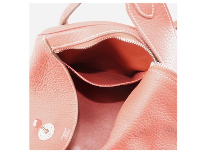 Borsa 2 in 1 Hermès Lindy in Togo Arancione - vista 10