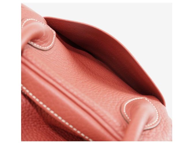 Borsa 2 in 1 Hermès Lindy in Togo Arancione - vista 12