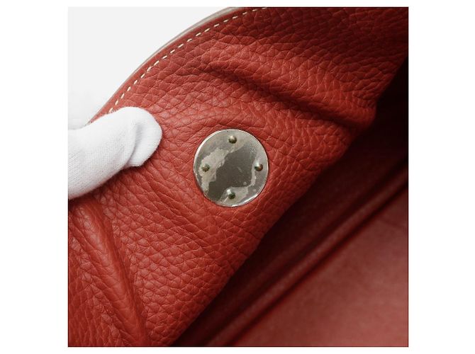 Borsa 2 in 1 Hermès Lindy in Togo Arancione - vista 17