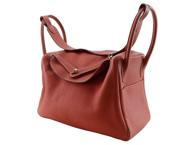 Borsa 2 in 1 Hermès Lindy in Togo Arancione - vista 2