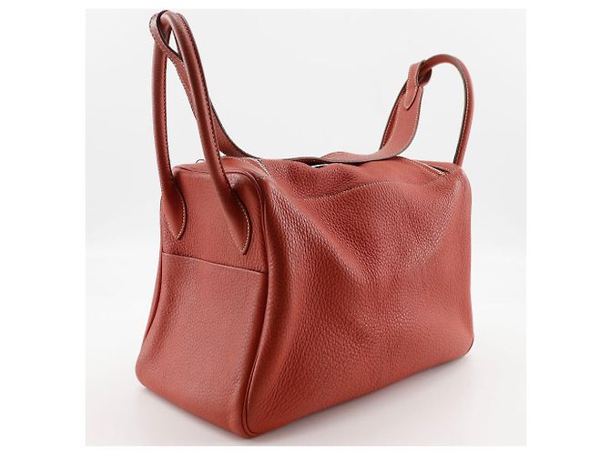 Borsa 2 in 1 Hermès Lindy in Togo Arancione - vista 3