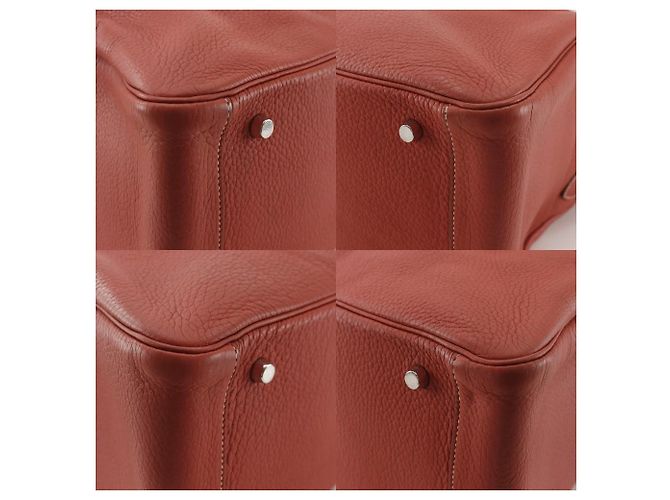 Borsa 2 in 1 Hermès Lindy in Togo Arancione - vista 4