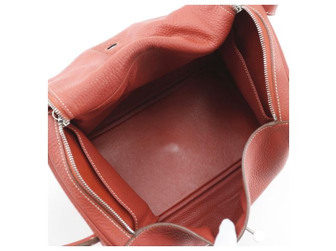 Borsa 2 in 1 Hermès Lindy in Togo Arancione - vista 7