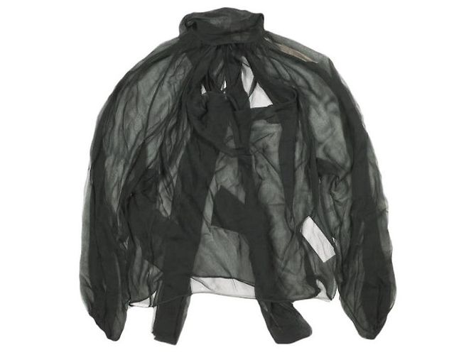 Autre Marque N°21 L2 BLUSA TESSUTO Seidenchiffon-Bluse Schwarz - Ansicht 2