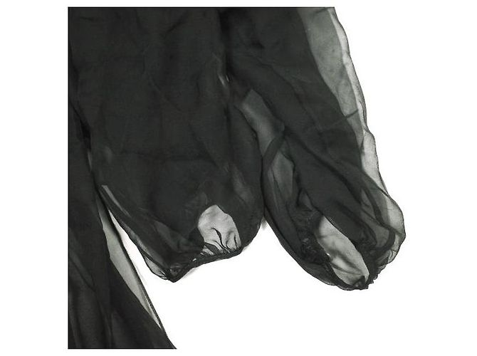 Autre Marque N°21 L2 BLUSA TESSUTO Seidenchiffon-Bluse Schwarz - Ansicht 6
