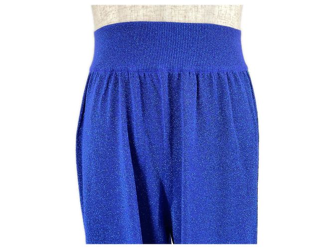 Calças de lã Lam com linha Web Interlocking G da Gucci Azul - vista 4