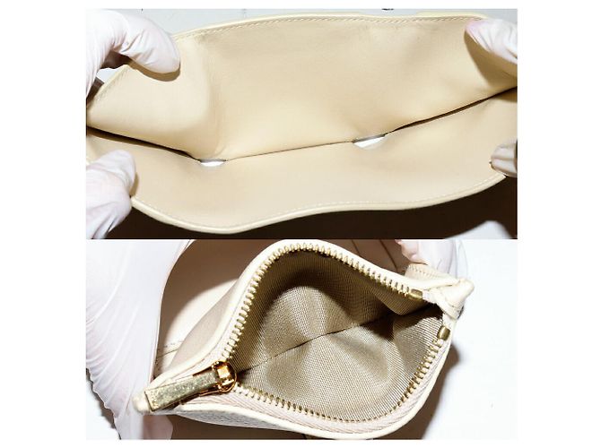 Céline Billetera compacta de piel de ternera con rayas finas Celine Blanco - vista 4