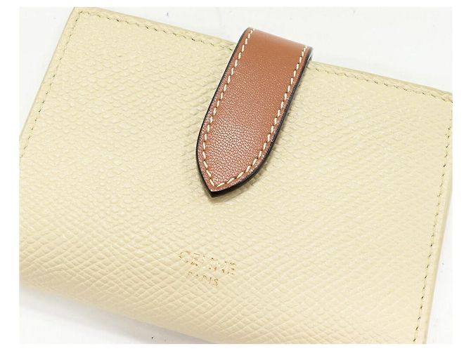 Céline Billetera compacta de piel de ternera con rayas finas Celine Blanco - vista 5