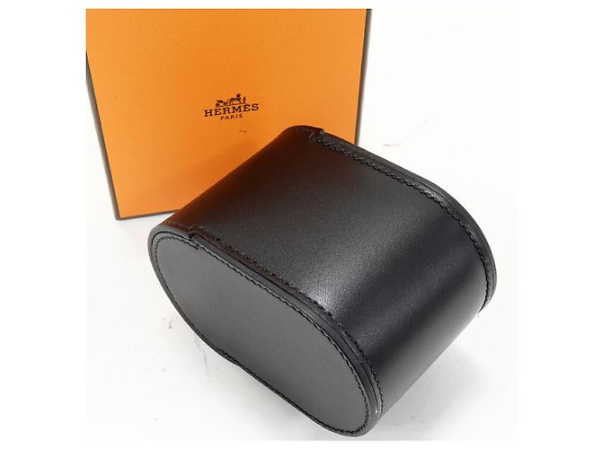 Hermès Hermes Official Watch Case Vau Taurillon Swift Watch Case Black - view 2