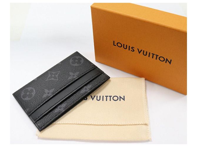 Estuche doble para tarjetas Monogram Eclipse Louis Vuitton M62170 Negro Gris - vista 2