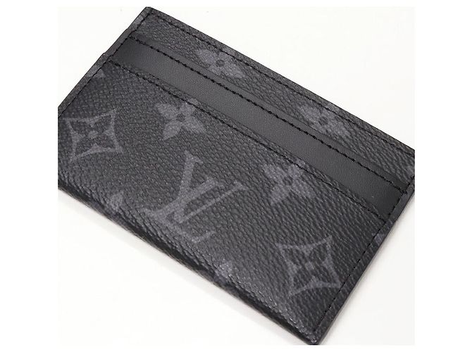 Estuche doble para tarjetas Monogram Eclipse Louis Vuitton M62170 Negro Gris - vista 4