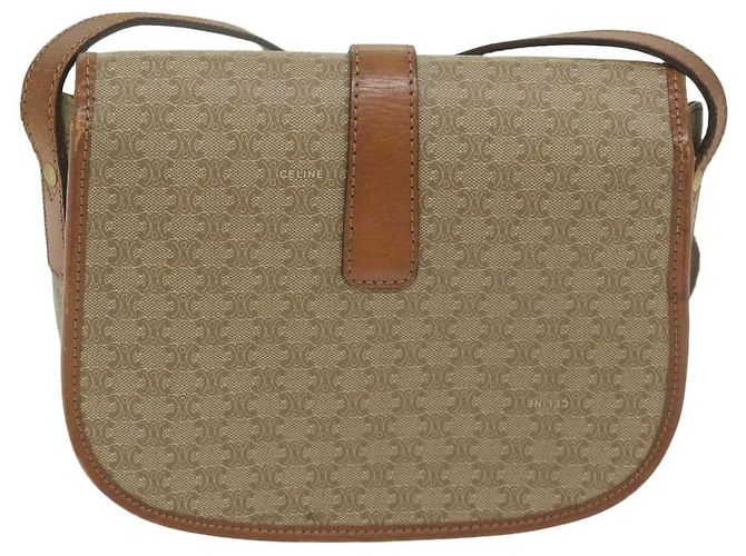 Céline Celine Vintage Macadam Canvas and Leather Beige - vista 2