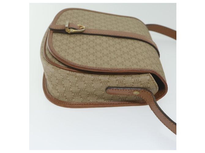 Céline Celine Vintage Macadam Canvas and Leather Beige - vista 3