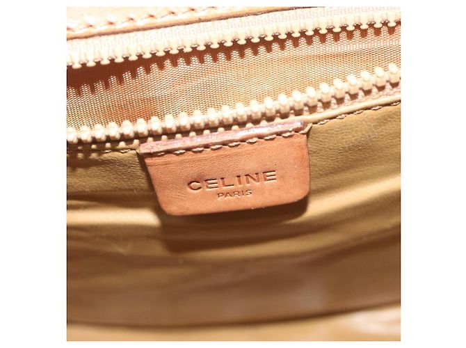 Céline Celine Vintage Macadam Canvas and Leather Beige - vista 6