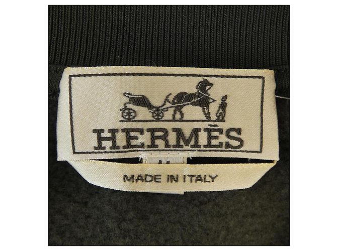 Hermès Sweatshirt Hermes Quarter Bash Vert Kaki - vue 4
