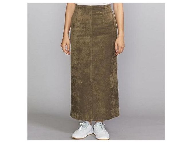 Autre Marque FALDA LARGA DE VELUR BEAUTY&YOUTH UNITED ARROWS Verde Verde oliva - vista 3