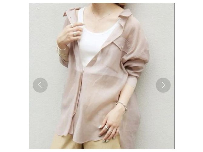 Autre Marque TRANSPARENTE MILITÄRSHIRT JOURNAL STANDARD 20SS Baumwoll-Polyester-Hemd Pink - Ansicht 3