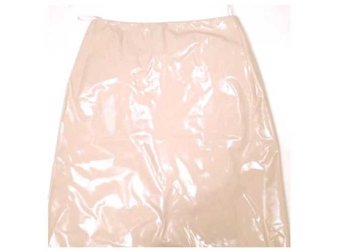Autre Marque Polyurethan-beschichteter Rock N°21 Pink - Ansicht 5