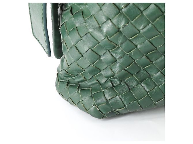 Borsa a Spalla Verde Intrecciato di Bottega Veneta - vista 12