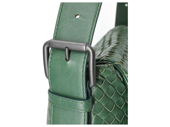 Borsa a Spalla Verde Intrecciato di Bottega Veneta - vista 13